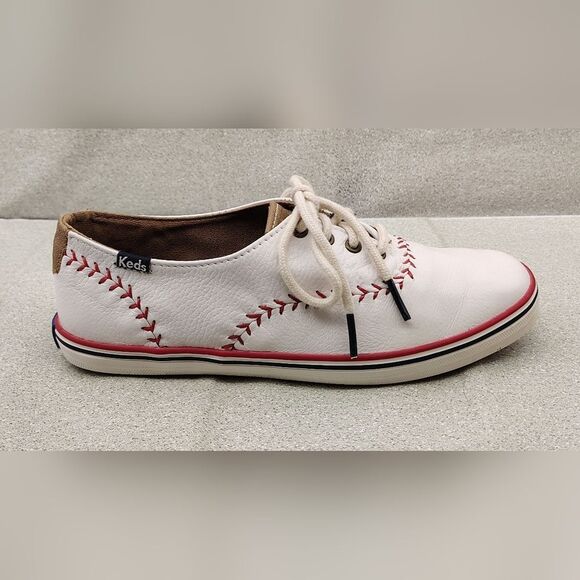 Keds Leather Champion MLB  Pennant Baseball Sneakers Shoes Sz 5 Vintage - Picture 10 of 16